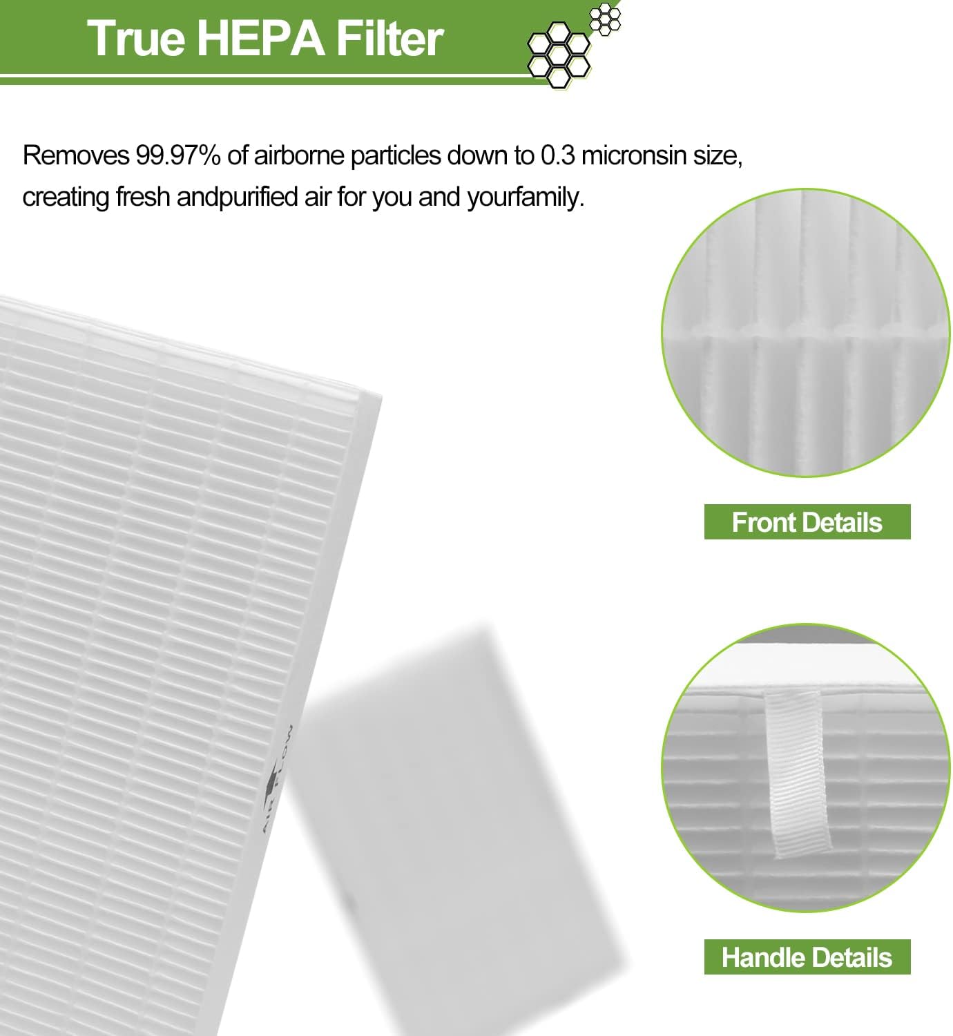 Smilyan 9 Pack Hpa300 HEPA Replacement Filter R for Honeywell HPA300 HPA200 HPA100 HPA090 Series
