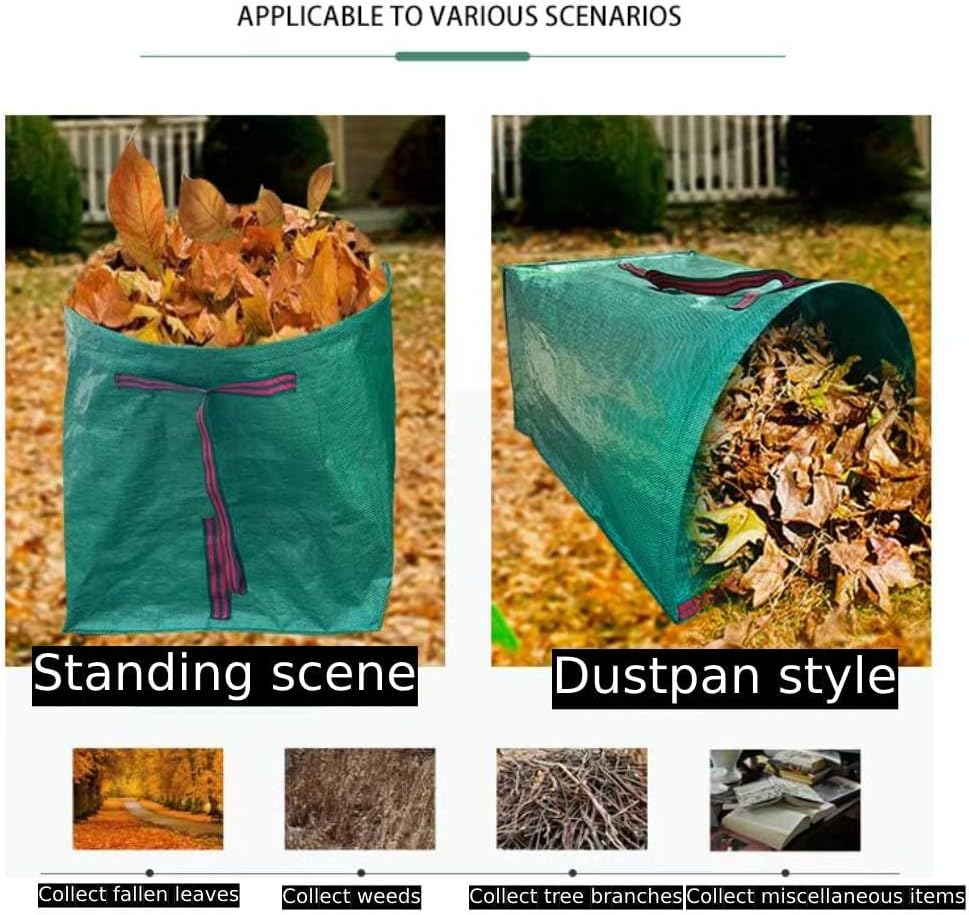 72 Gallon Garden Bags for Debris,2-Pack Yard Waste Bags,Large Dustpan-Type Lawn Bags with Gardening