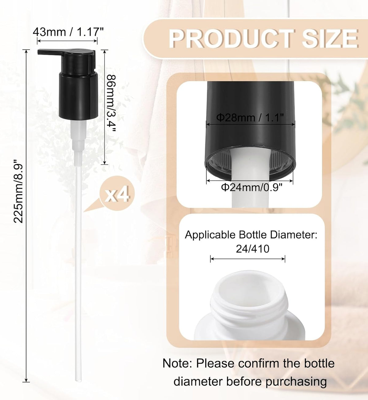 uxcell 4 Pcs Soap Dispenser Pump Heads, Hand Soap Dispensers Top Pumps Replacement Clip-on Pumphead