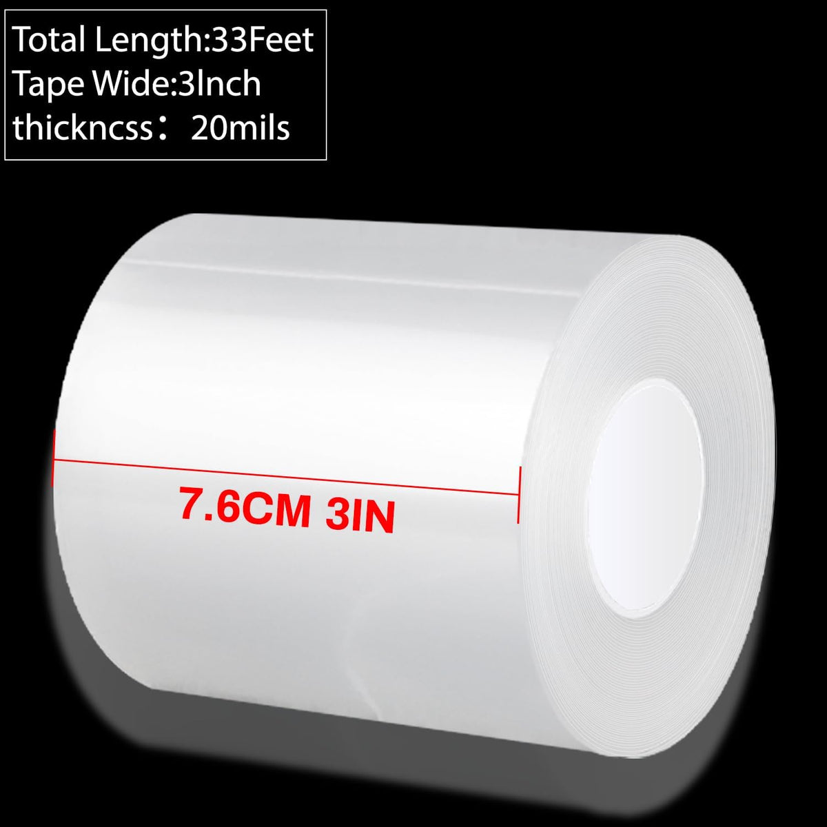 Transparent Window Weather Sealing Tape 3 Inch x 33 FT Weather Stripping Residue-Free Clear Window