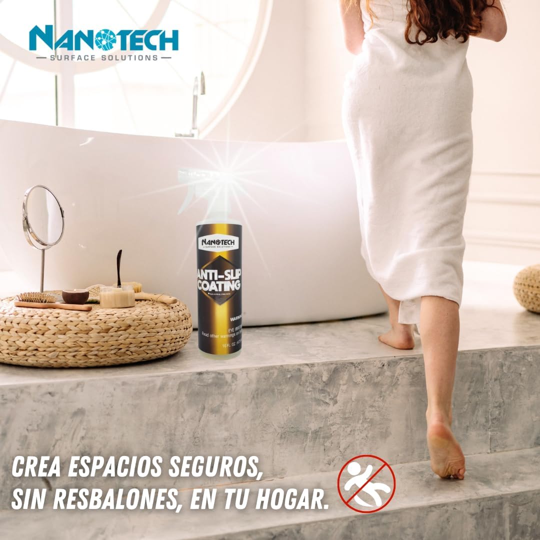 Nanotech Surface Solutions Anti-Slip Coating - Works in Minutes, Reduces Slip & Fall Accidents Due