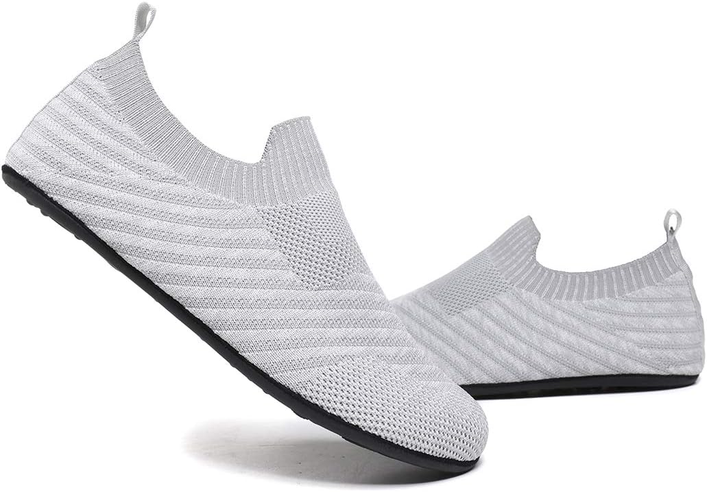 QZKDM Lightweight Slip on Grip Indoor House Slippers Barefoot Non Slip Home Exercise Yoga Shoes for