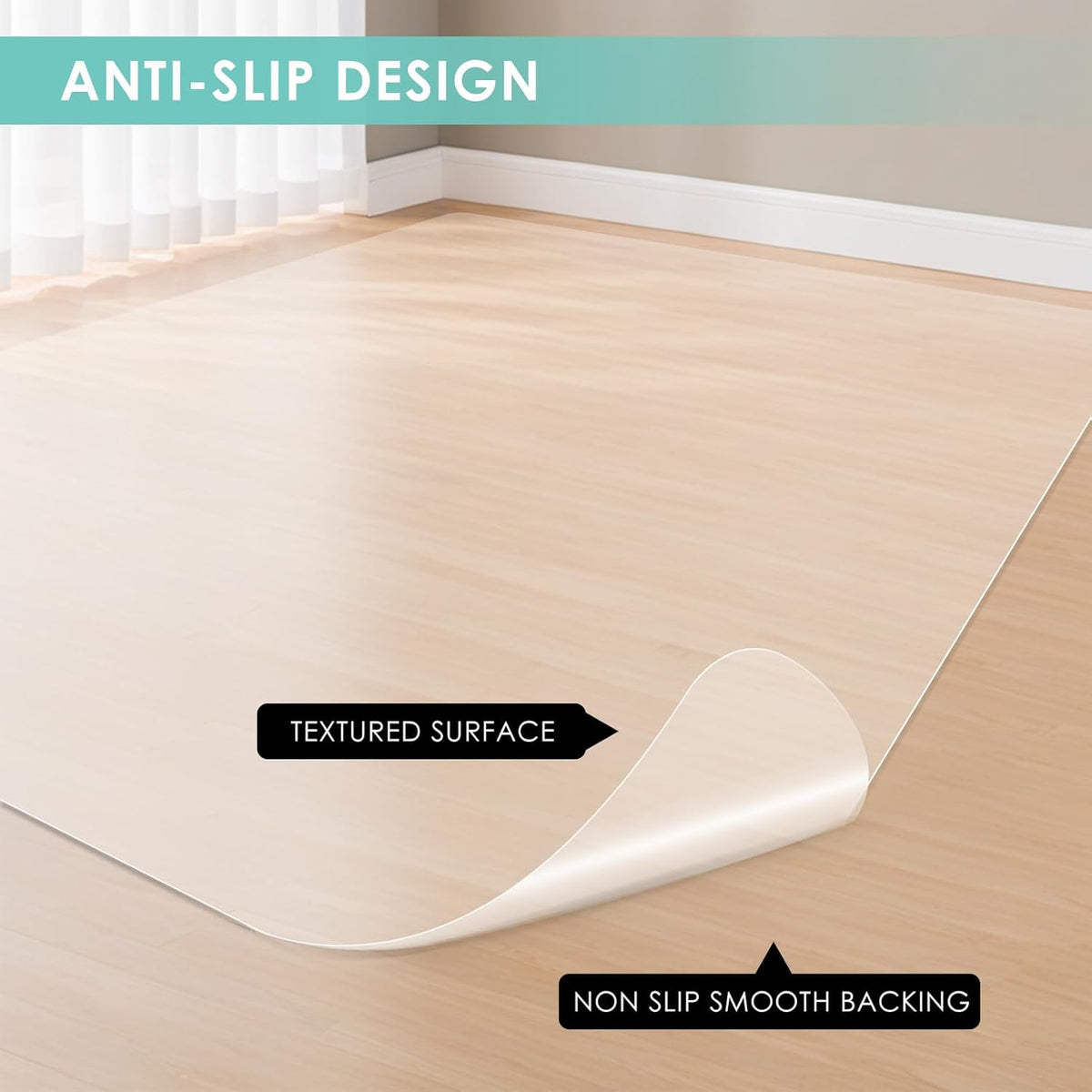 Vicwe Office Chair Mat for Hardwood Floor, 63" x 51" Large Office Chair Mat,Computer Chair Mat for