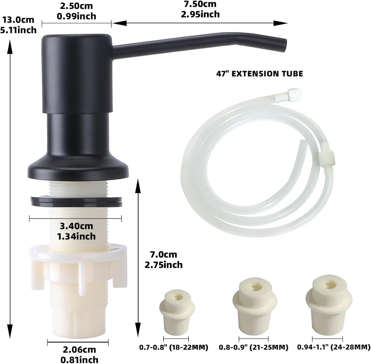 Soap Dispenser for Kitchen Sink, Built in Sink Soap Dispenser, Countertop Soap Dispenser Pump with