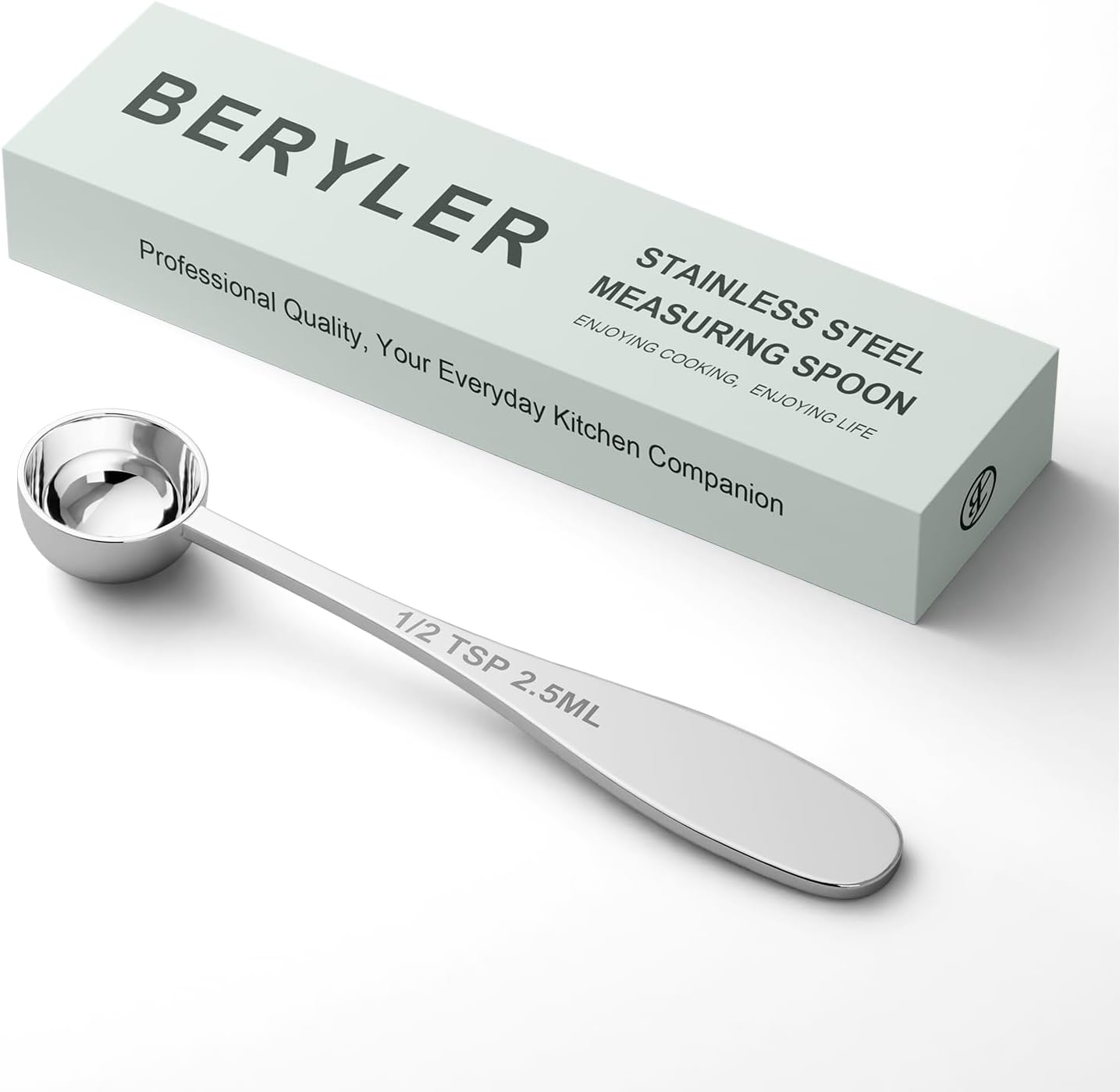 1PCS 1/2tsp(1/6tbsp, 2.5 ml) Single Measuring Spoon, Stainless Steel Individual Teaspoon, Metal