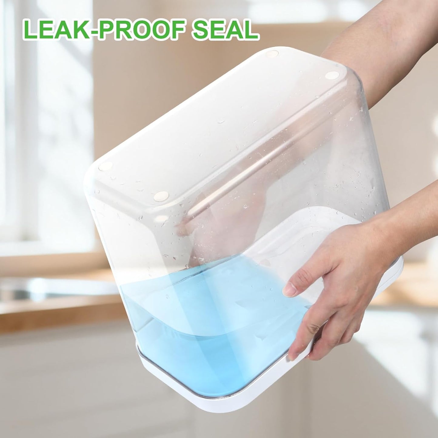 Rice Flour Storage Container - 12.7 Qt | 25 Lbs Crystal-Clear Plastic Food Storage Container Bin