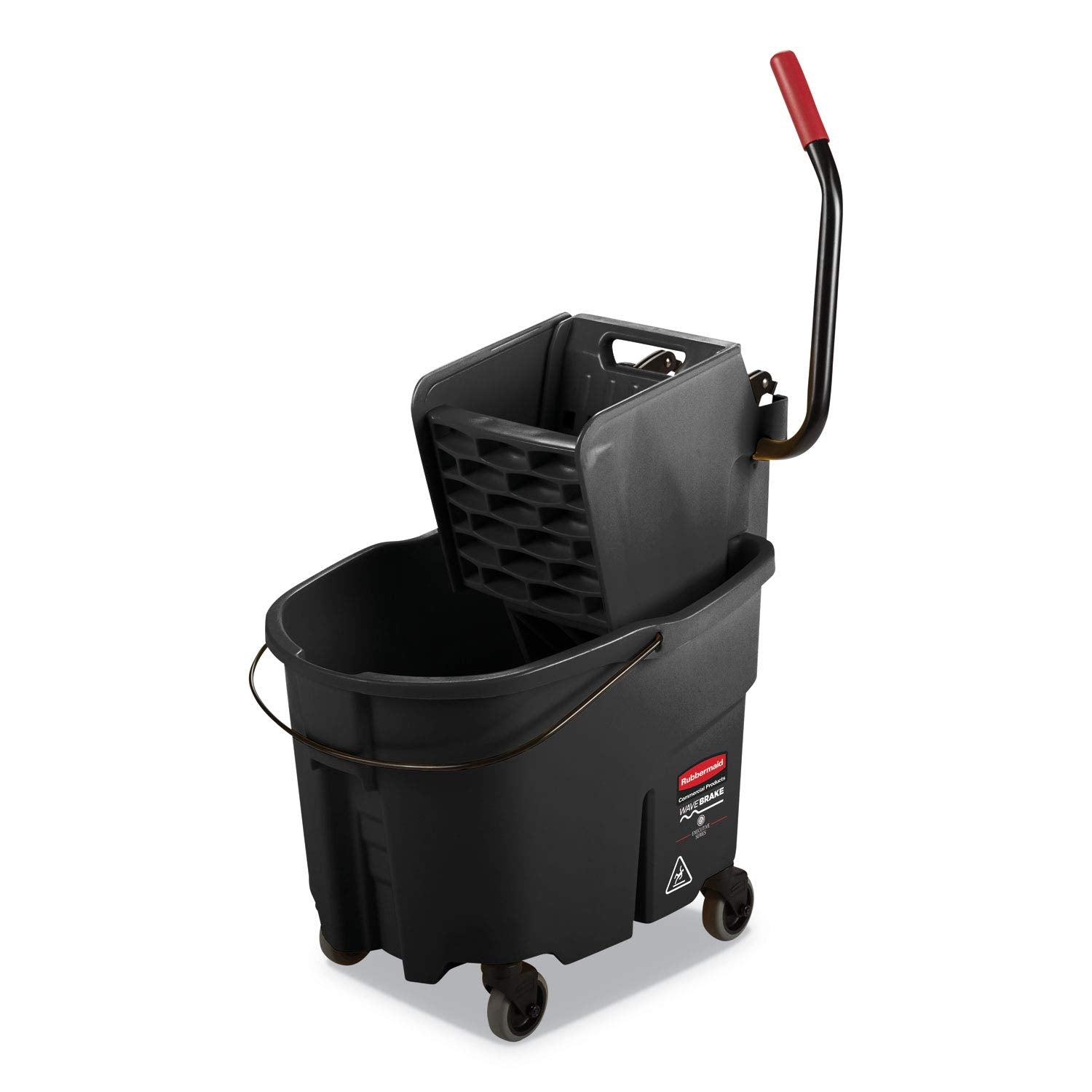 Rubbermaid Commercial Products WaveBrake 35 QT Side-Press Mop Bucket and Wringer Combo on Wheels