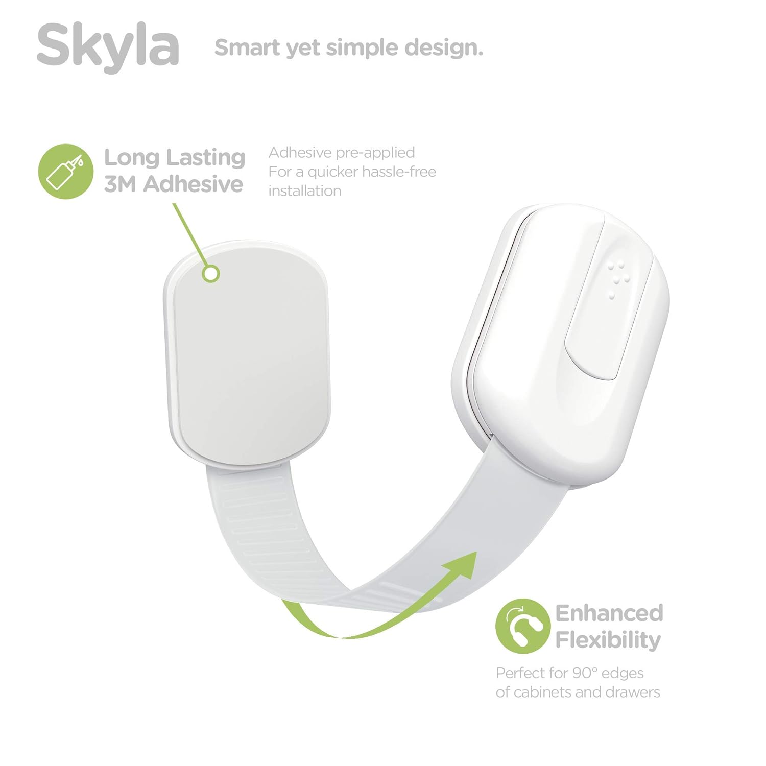 SKYLA HOMES Baby Locks (8-Pack) Child Safety Cabinet Proofing - Safe Quick and Easy 3M Adhesive
