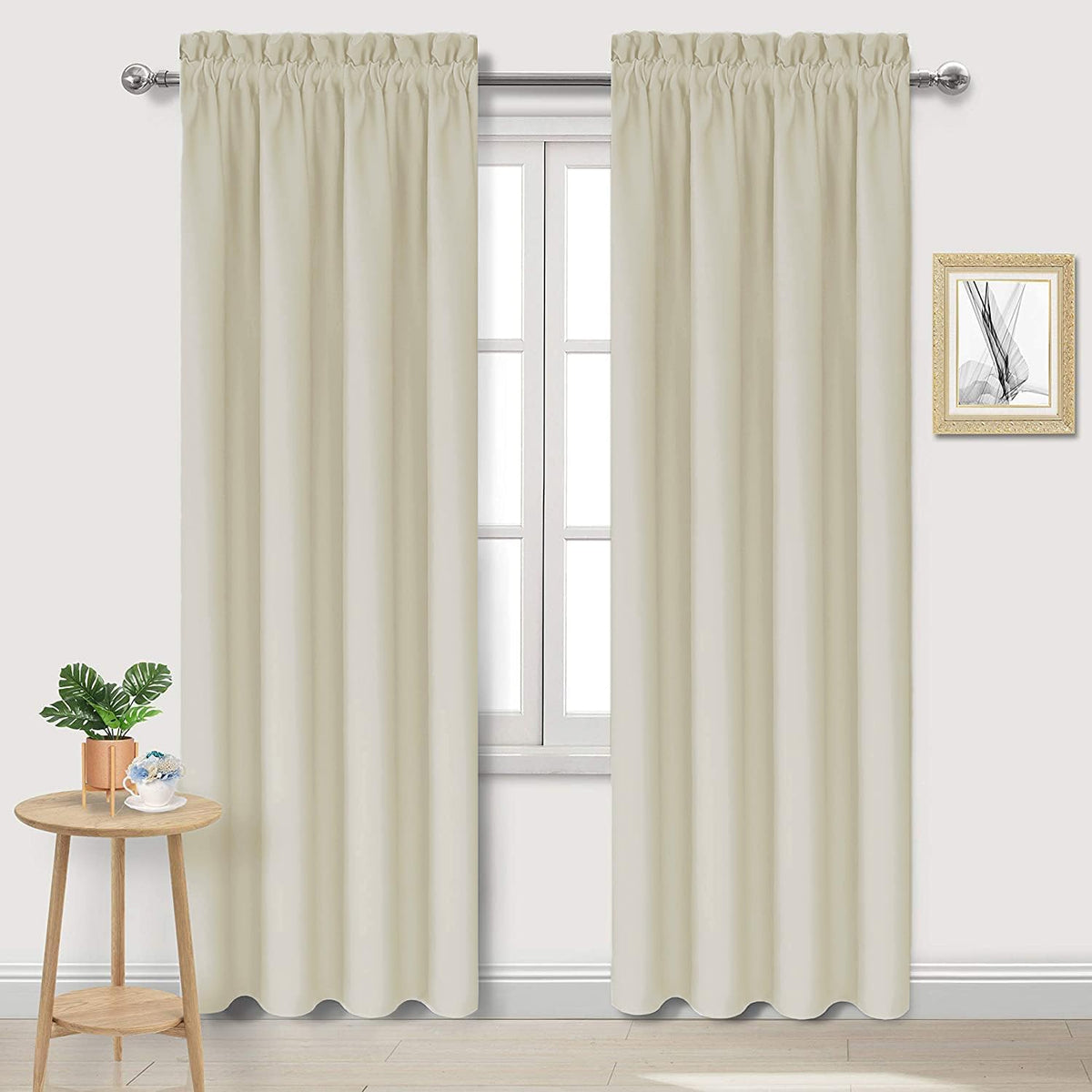 DWCN Blackout Curtains for Bedroom – Rod Pocket Thermal Insulated Noise Reducing Noise Reducing