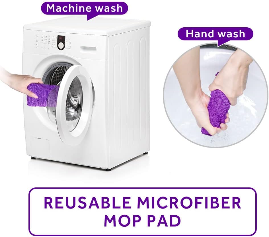 16.5 inch Mop Pads Refills, 3 Pack Microfiber Reusable Replacement Mop Pads Flat Replacements Heads