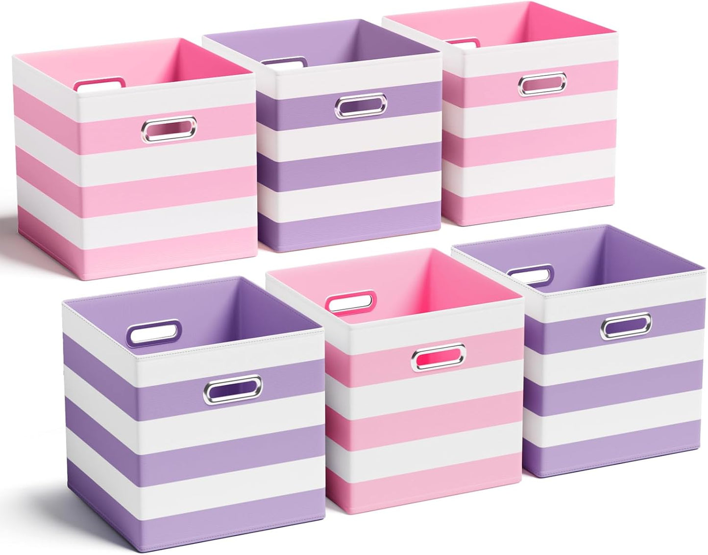 6 Pcs Fabric Storage Cubes with Metal Handle Back to School Classroom Supplies 11 Inch Macaron
