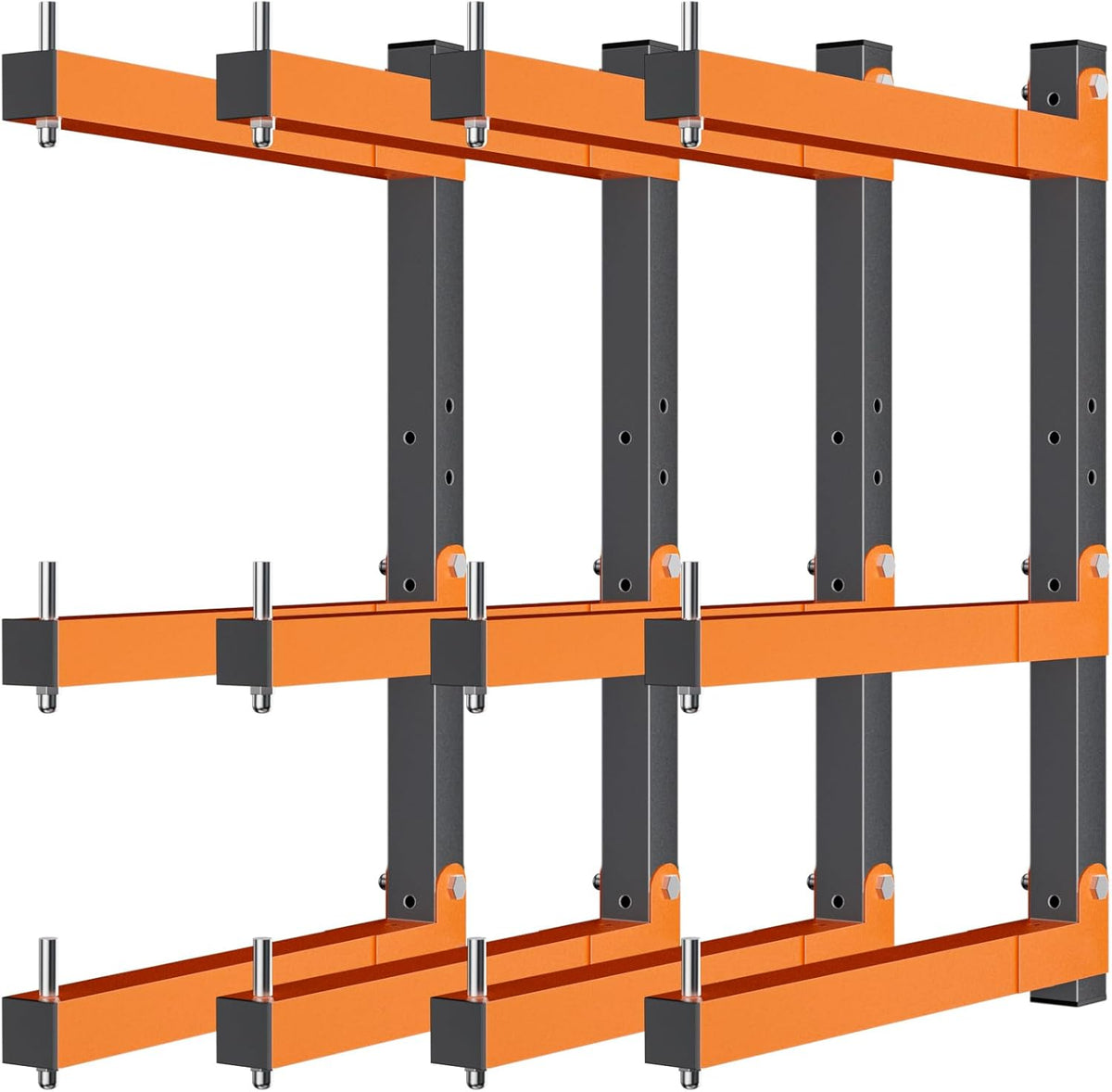Lumber Storage Rack Wall-Mounted Lumber Racks Heavy Duty Wood Storage Rack with 6-Level Holds Up
