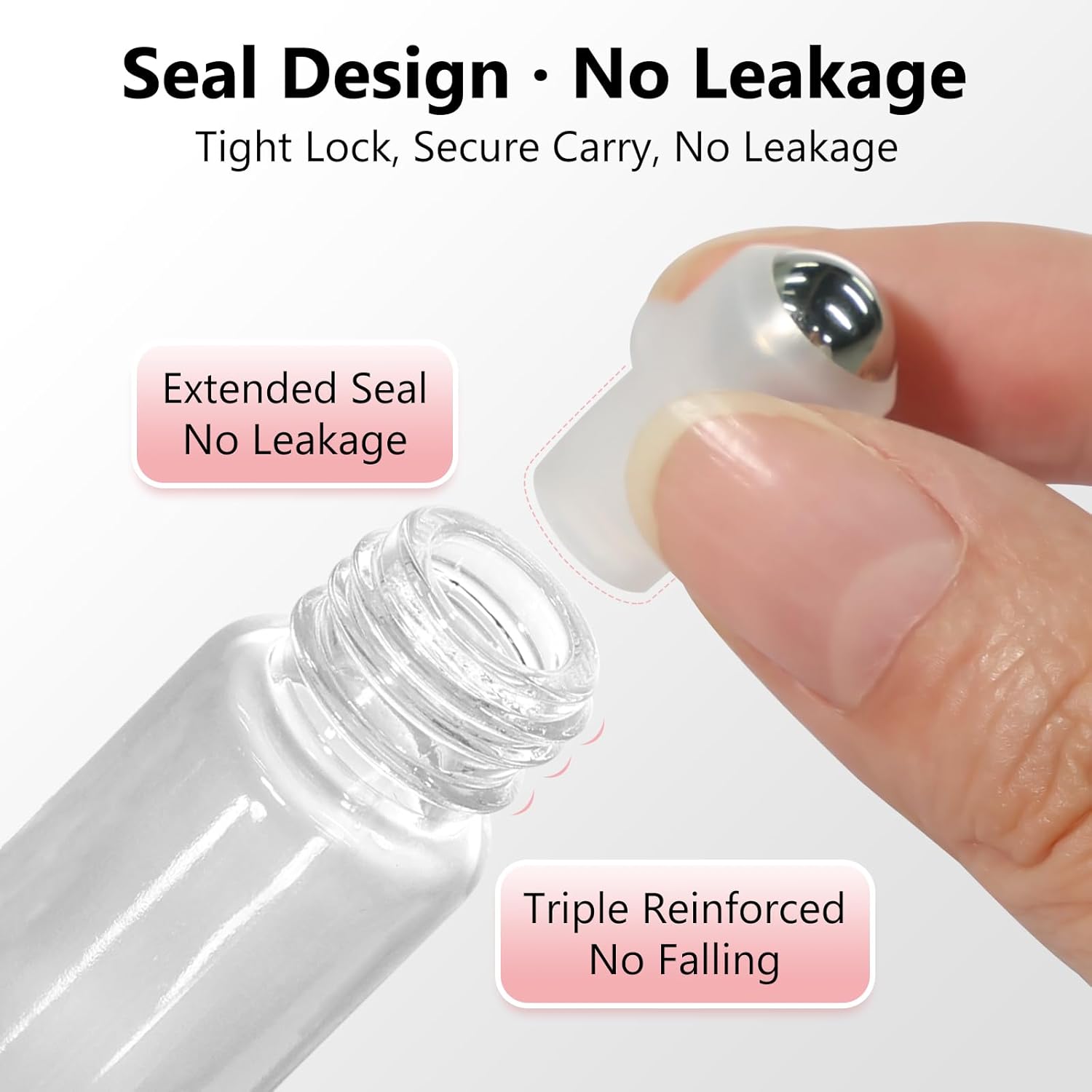 KEYWING 54 Pack Clear Essential Oil Roller Bottles – 10ml Glass Roll-On Bottles with Stainless