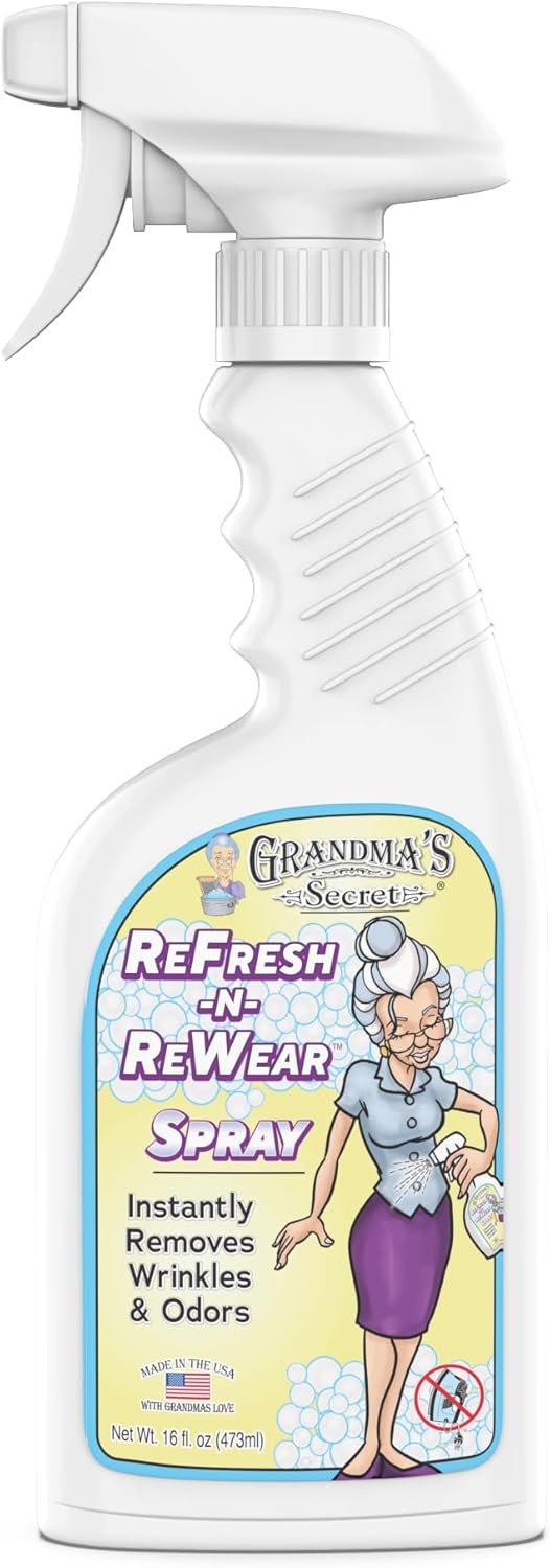 Grandma's Secret ReFresh N ReWear Spray - Instantly Removes Wrinkles & Odors - Wrinkle Release