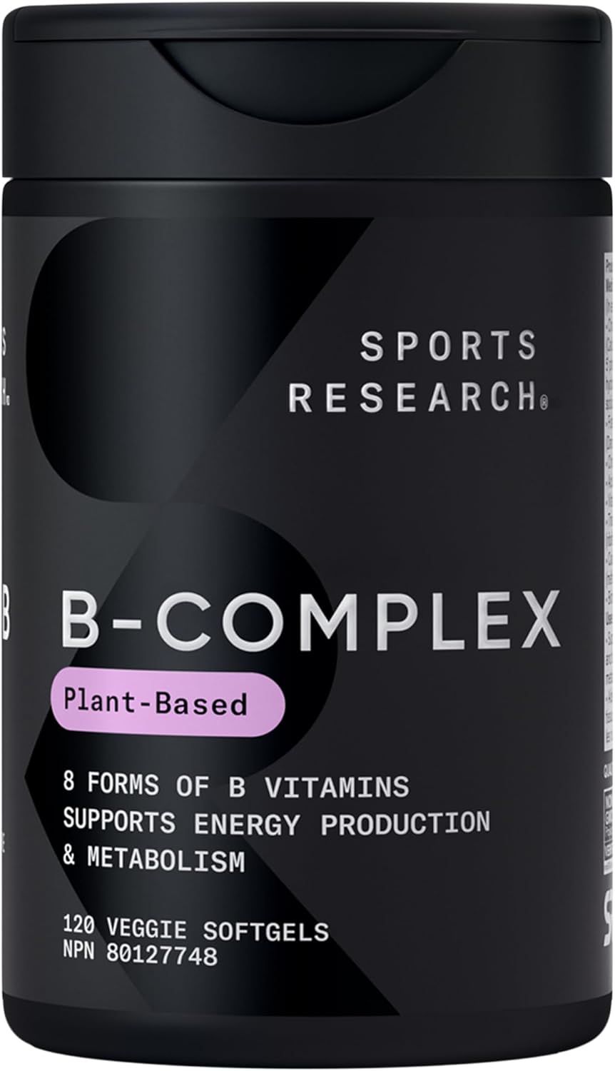 Sports Research® Vitamin B-Complex - Full Spectrum of B Vitamins with Methylated B12 & Folate