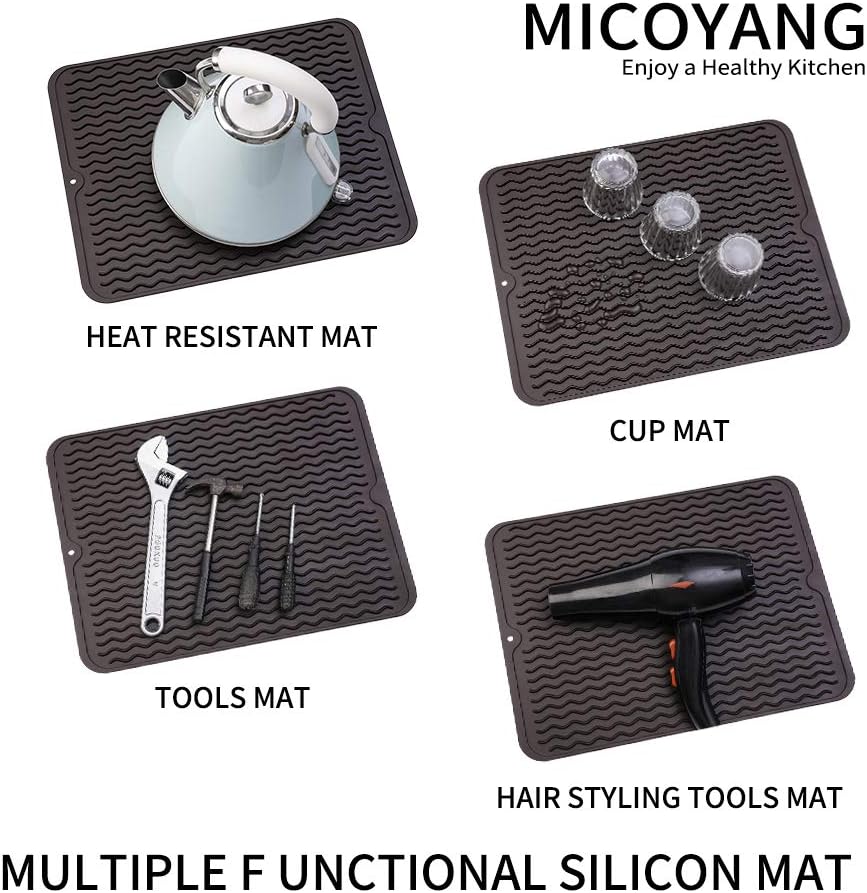 Silicone Dish Drying Mat for Multiple Usage,Easy clean,Eco-friendly,Heat-resistant Silicone Mat for