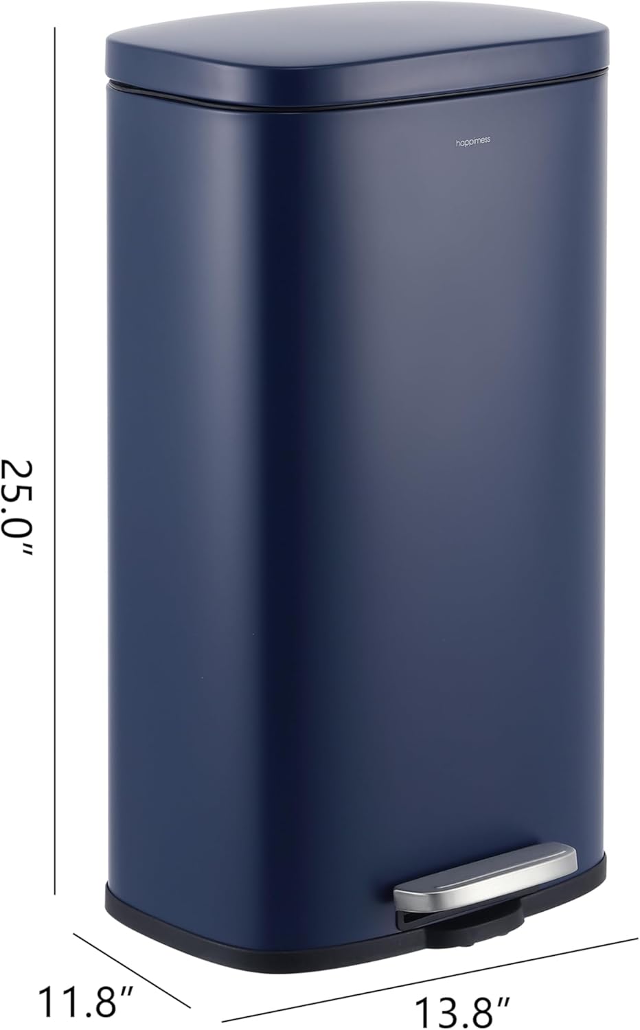 happimess HPM1011E Curtis 8-Gallon Step-Open Trash Can, Fingerprint Resistant, Modern, Minimalistic