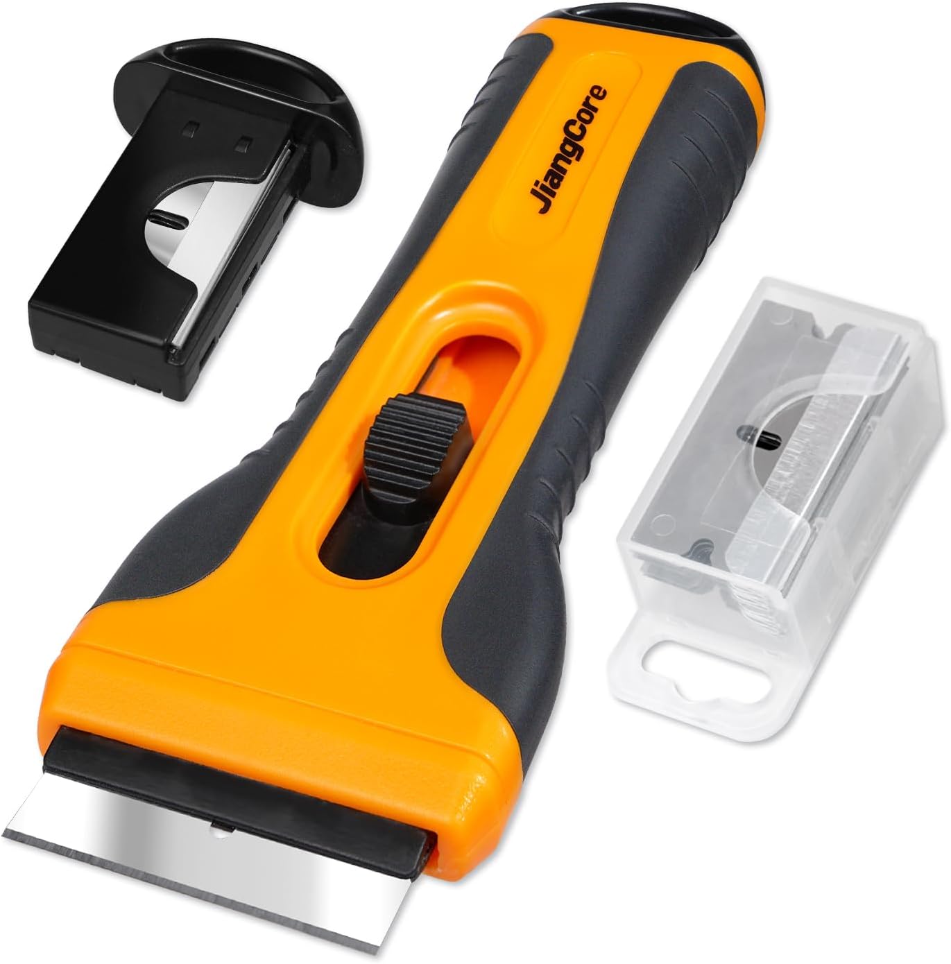 Razor Blade Scraper Tool with 15 Extra SK5 Blades - Multi-Surface for Glass Tile Window Car