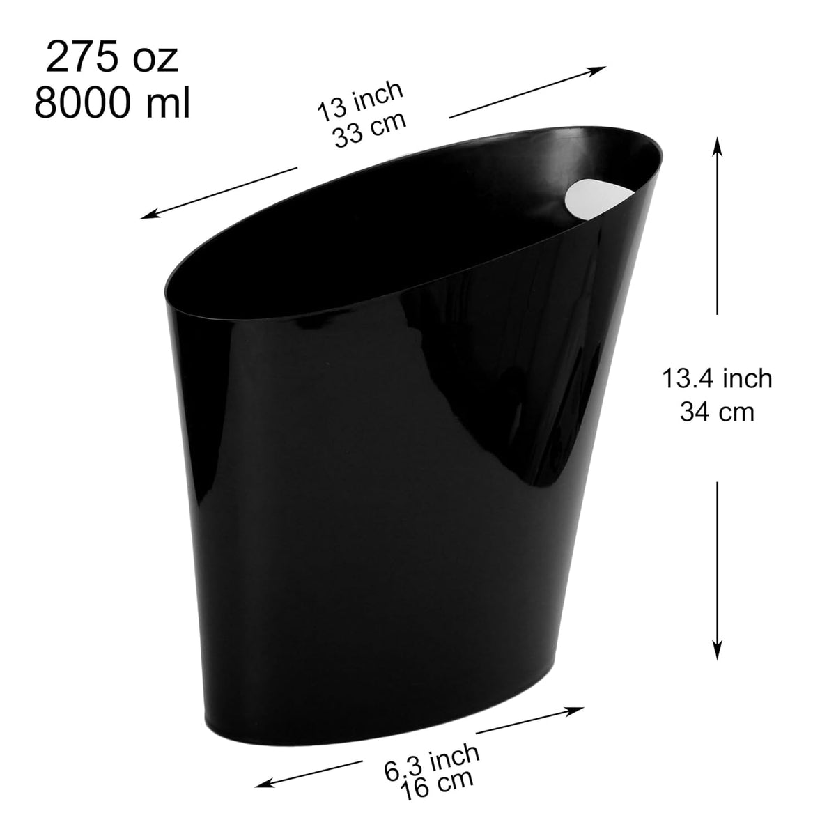 Youngever 2 Gallon Slim Trash Can, Plastic Garbage Container Bin, Small Trash Bin with Handles for