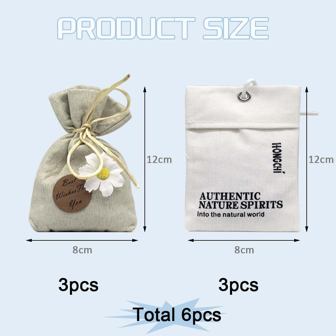 6-Pack Fresh Scented Sachet Packet, Air Freshener Bags for Drawers, Closets, Cars, Long Lasting