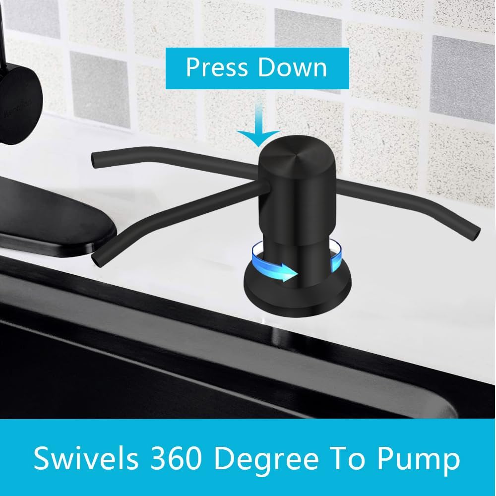 Soap Dispenser for Kitchen Sink, Countertop Soap Dispenser Pump, 47" Silicone Extension Tube