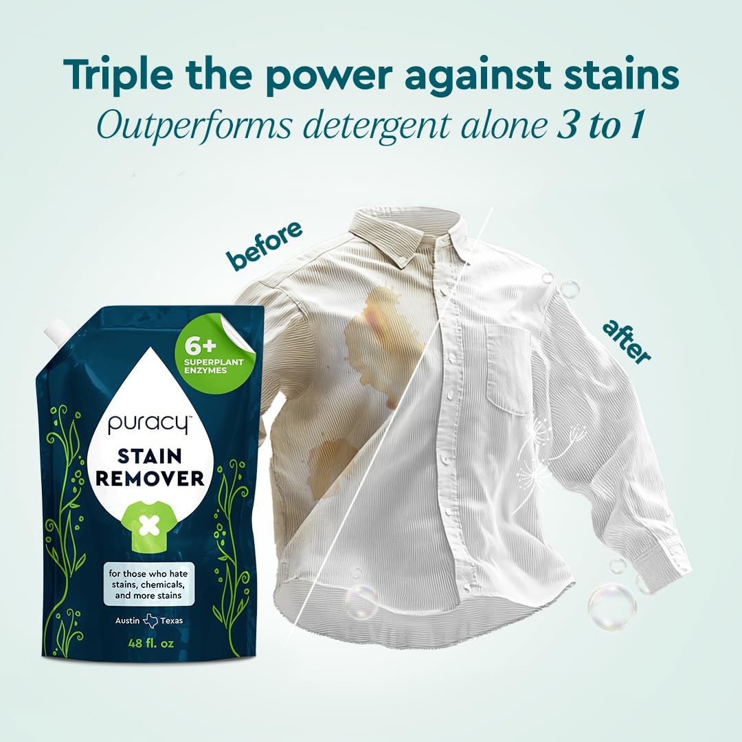 Puracy Stain Remover, Natural Based Travel and Laundry Stain Cleaner for Clothes, Baby Essentials
