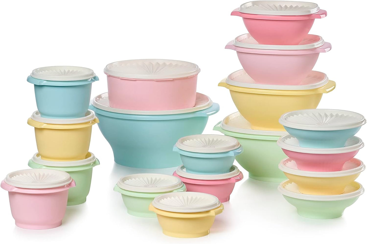 Tupperware Heritage Collection, 36 Piece Food Storage Container Set in Vintage Colors, Dishwasher
