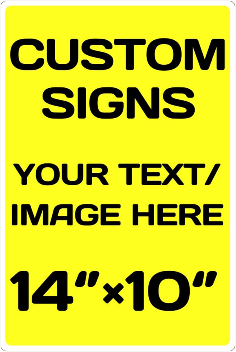 Personalized Aluminum Metal Signs - Weatherproof, Custom Text & Picture, Multiple Sizes, Hazard