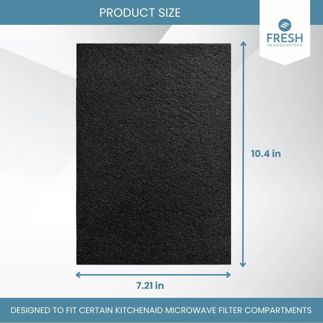 2-Pack Activated Carbon Charcoal Microwave Hood Filters - Pre-Cut 10" x 7.21" Microwave Hood