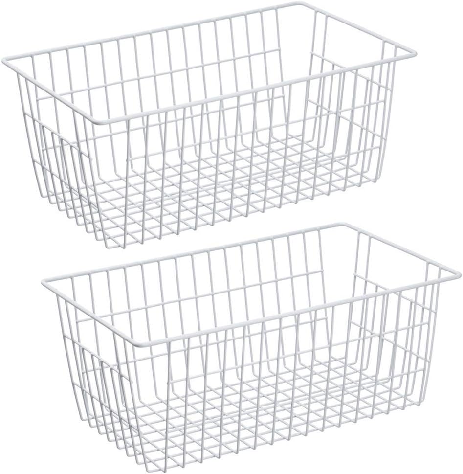 SANNO Freezer Baskets Wire Storage Baskets Closet Baskets Bin Farmhouse Organizer Storage Bins