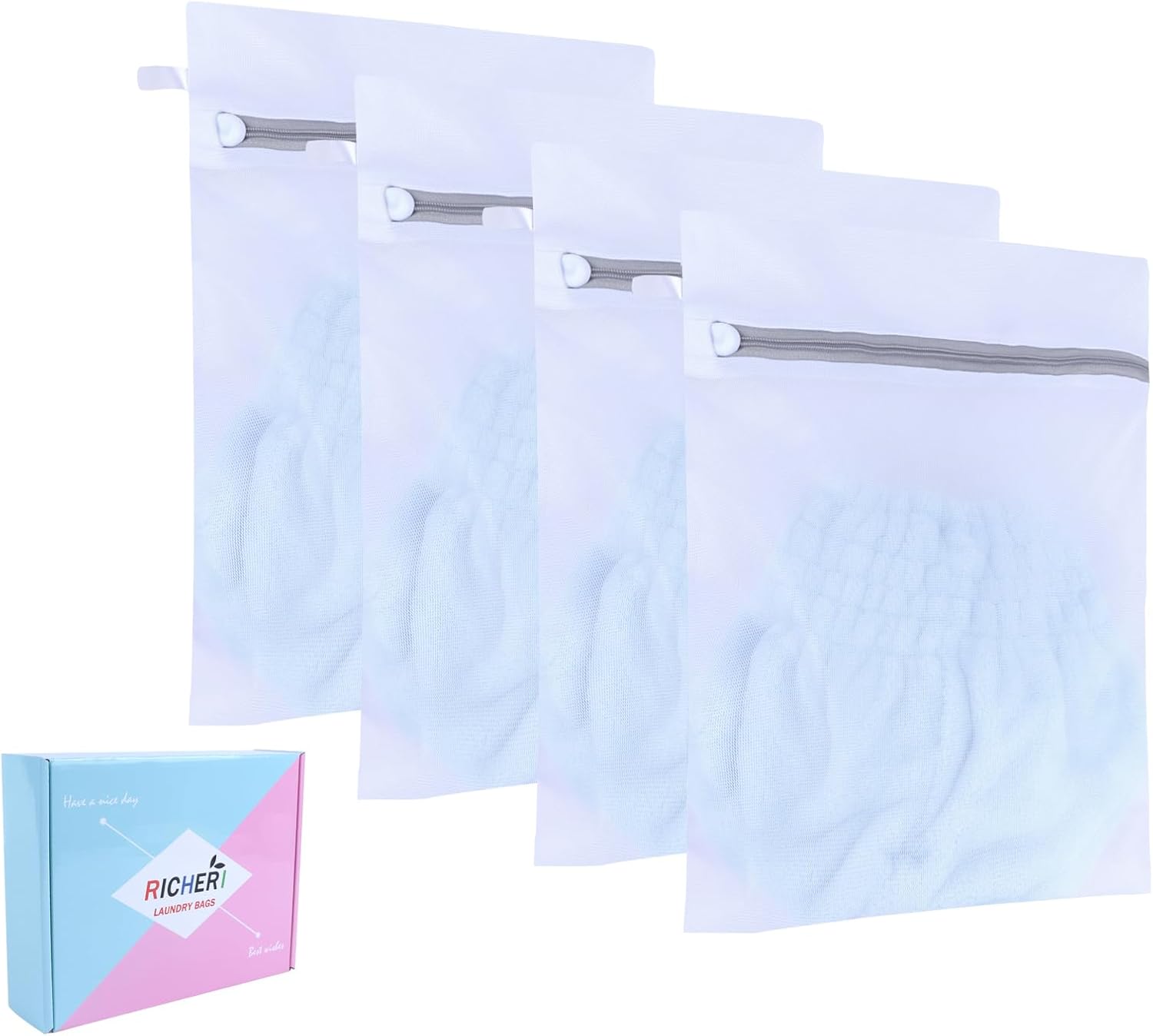 Mesh Laundry Bags, Mesh Wash Bags, Durable Mesh Structure with Strong Zipper, Suitable for