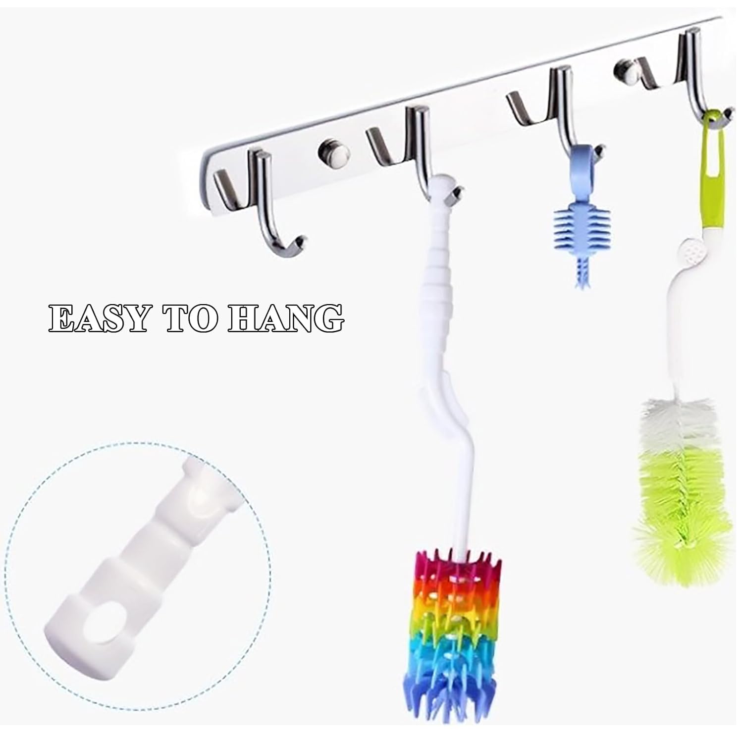 Rayhee Bottle Brush Cleaner-Baby Milk Bottle Cleaner Soft Silicone Bottle Brusher / 360 Degree