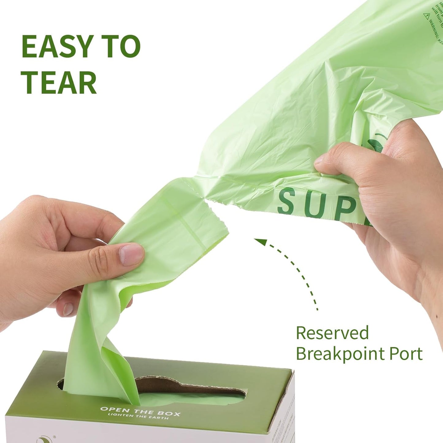 SUPERBIO 13 Gallon Flat Top Compostable Food Waste Bags, 50 Count, 2 Pack, 49.2L, 0.87 Mil, ASTM