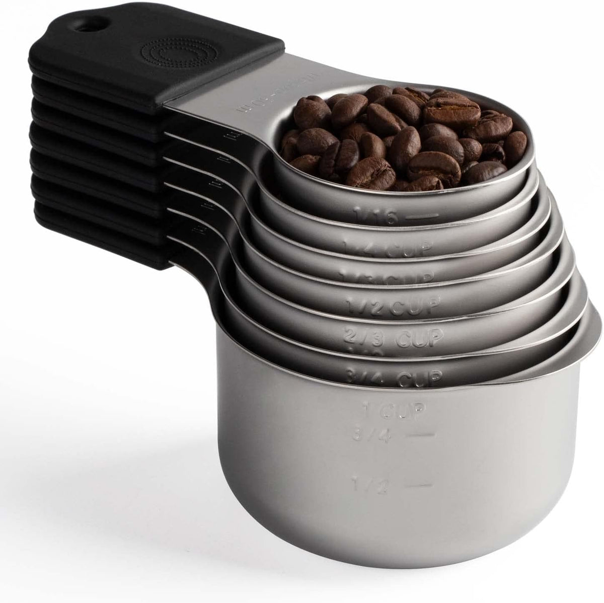Magnetic Measuring Cups Set Stainless Steel Heavy Duty Metal Measuring Cups for Dry and Liquid