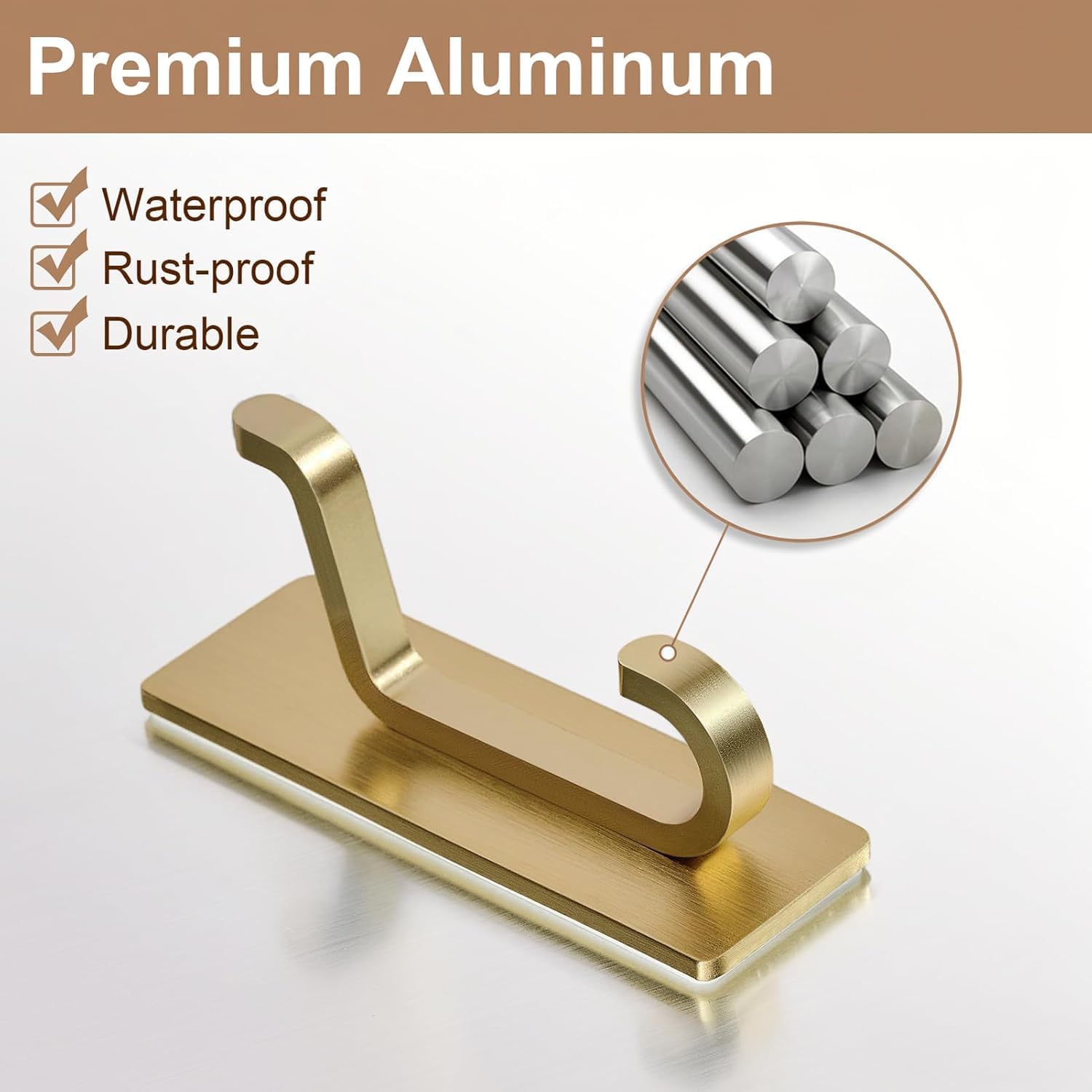 pickpiff Self Adhesive Hooks, Extra Sticky 10LB (Max), Heavy Duty Stainless, Stick On Wall and Door