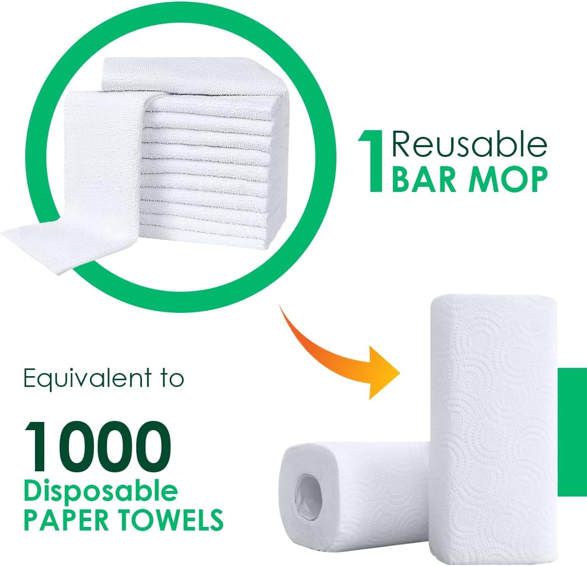Avalon Towels Terry Bar Mop Towels (Value Pack of 36) Size 14"x17" – Absorbent and Durable