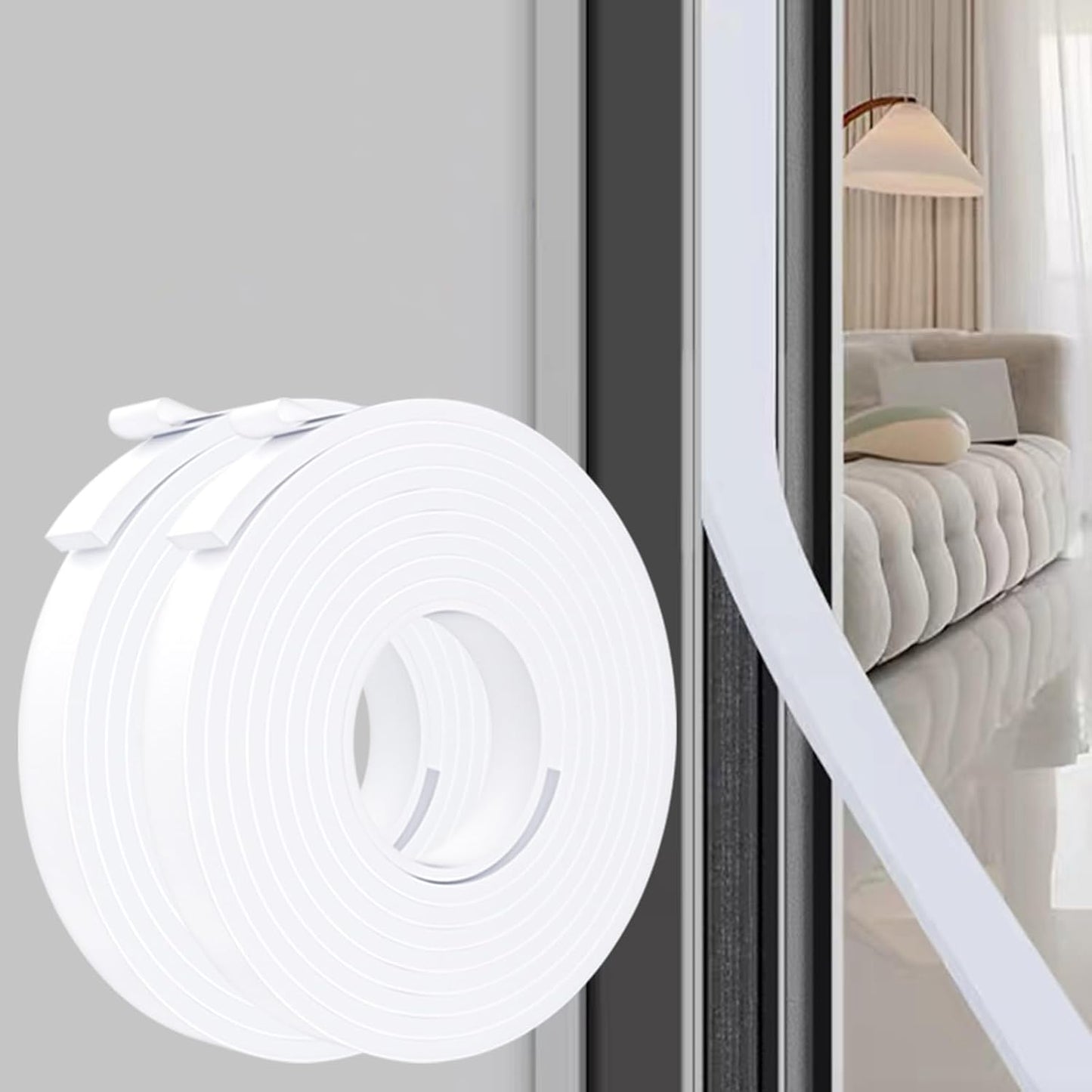 Weather Stripping Door Seal White,1Inch Wide X 1/4 Inch Thick,Air Conditioner Window Seal,Self