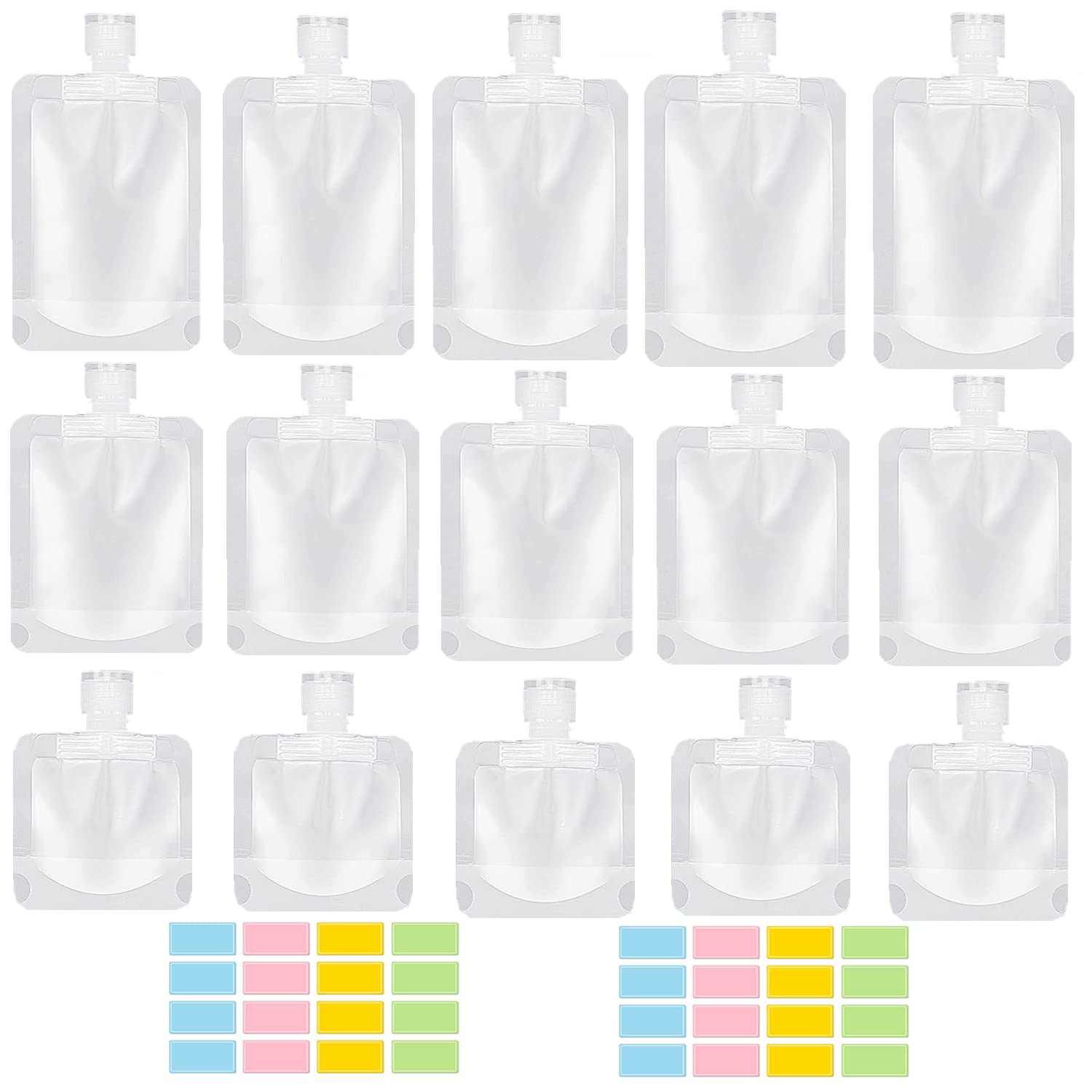 17 Pack Travel Pouches for Toiletries,TSA Approved,Travel Size Portable Containers,Stand Up