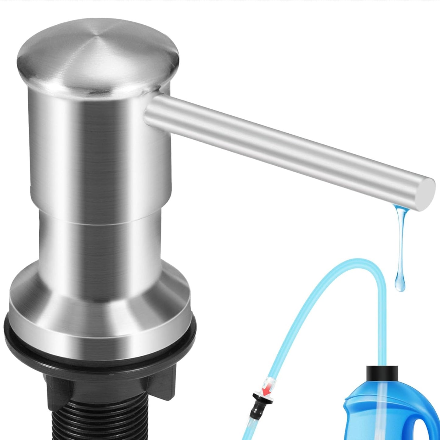 Yofidra Soap Dispenser for Kitchen Sink: Built in Sink Soap Dispenser Pump, Brushed Nickel