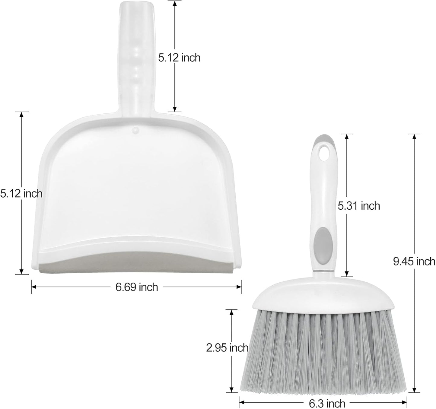 NACENA Small Dust Pan and Brush Set, Mini Broom and Dustpan Set Small Hand Broom and Brush Combo