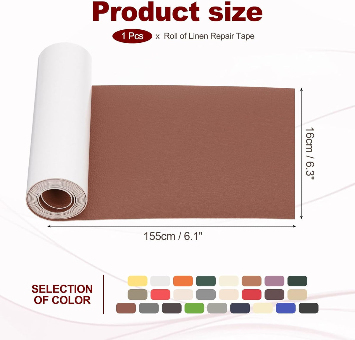 PATIKIL Leather Patches Tape for Furniture, 6.3 x 61 Inch Self Adhesive Vinyl Leather Repair Kit