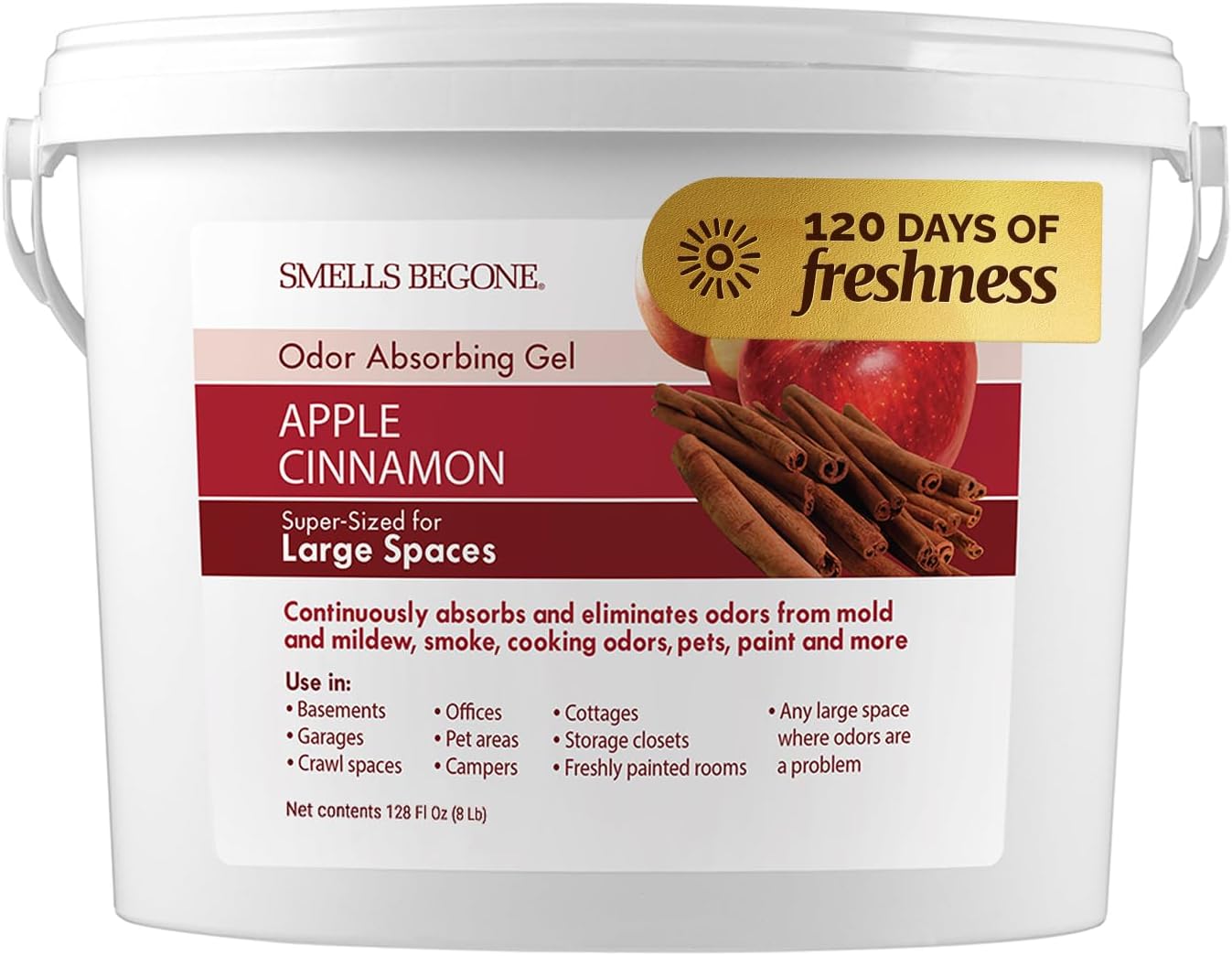 SMELLS BEGONE 1-Gallon Odor Absorber Gel - Air Freshener & Odor Eliminator for Homes, Garages &