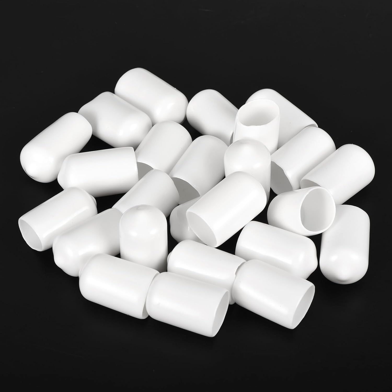 uxcell 20pcs Rubber End Caps 12mm(1/2 inch) ID Vinyl Round End Cap Cover Screw Thread Protectors