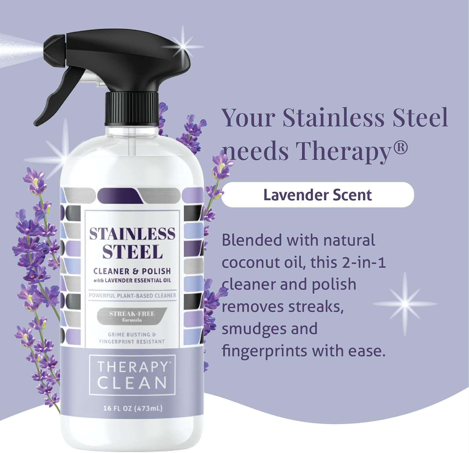 Therapy Stainless Steel Cleaner and and Polish Wipes Bundle with Microfiber Cloth - Remove