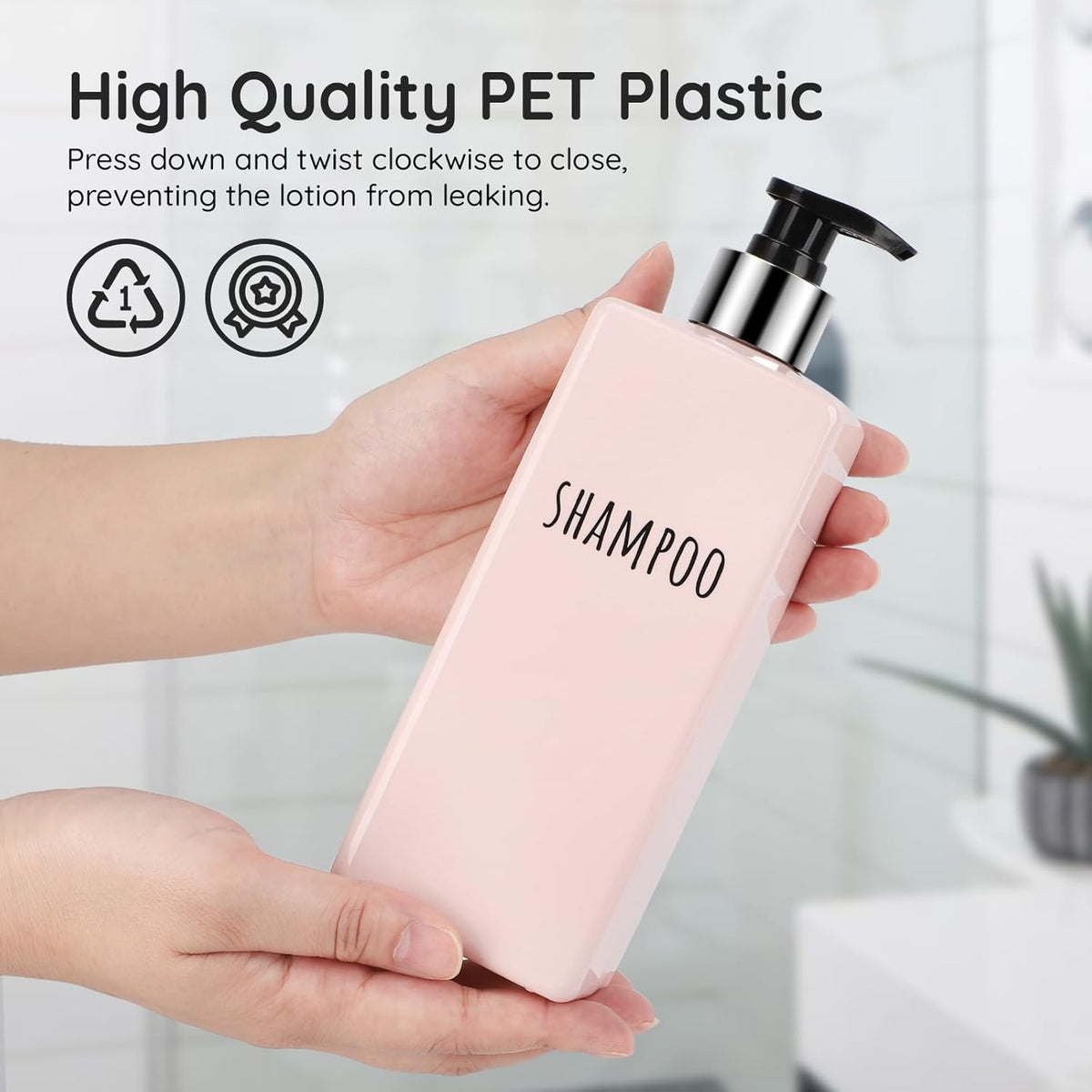 Segbeauty 16.9oz Shower Bottles Refillable, 3 Pack of Shampoo and Conditioner Bottles for Bathroom