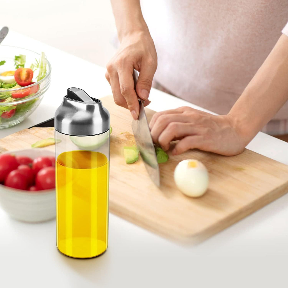 Aelga Olive Oil Dispenser - 14 OZ Glass Oil and Vinegar Dispenser Bottles Set for Kitchen No