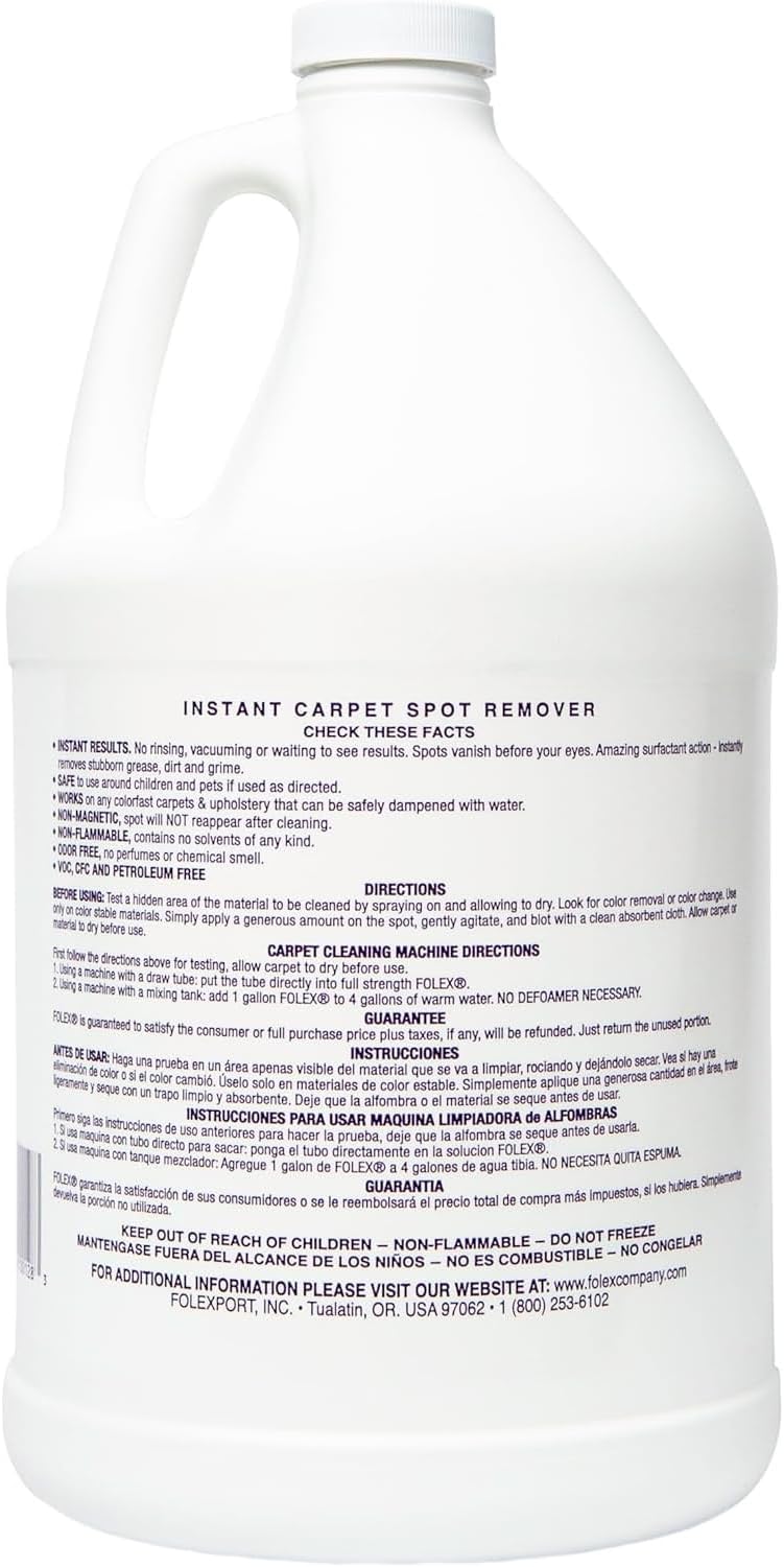 FOLEX Instant Carpet Spot Remover 128 oz - Powerful Stain Remover for Carpets, Upholstery & Rugs