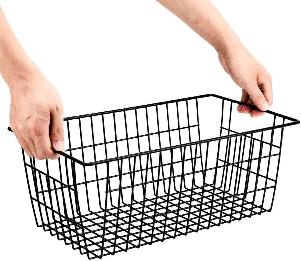 SANNO Freezer Baskets Wire Storage Baskets Closet Baskets Bin Farmhouse Organizer Storage Bins