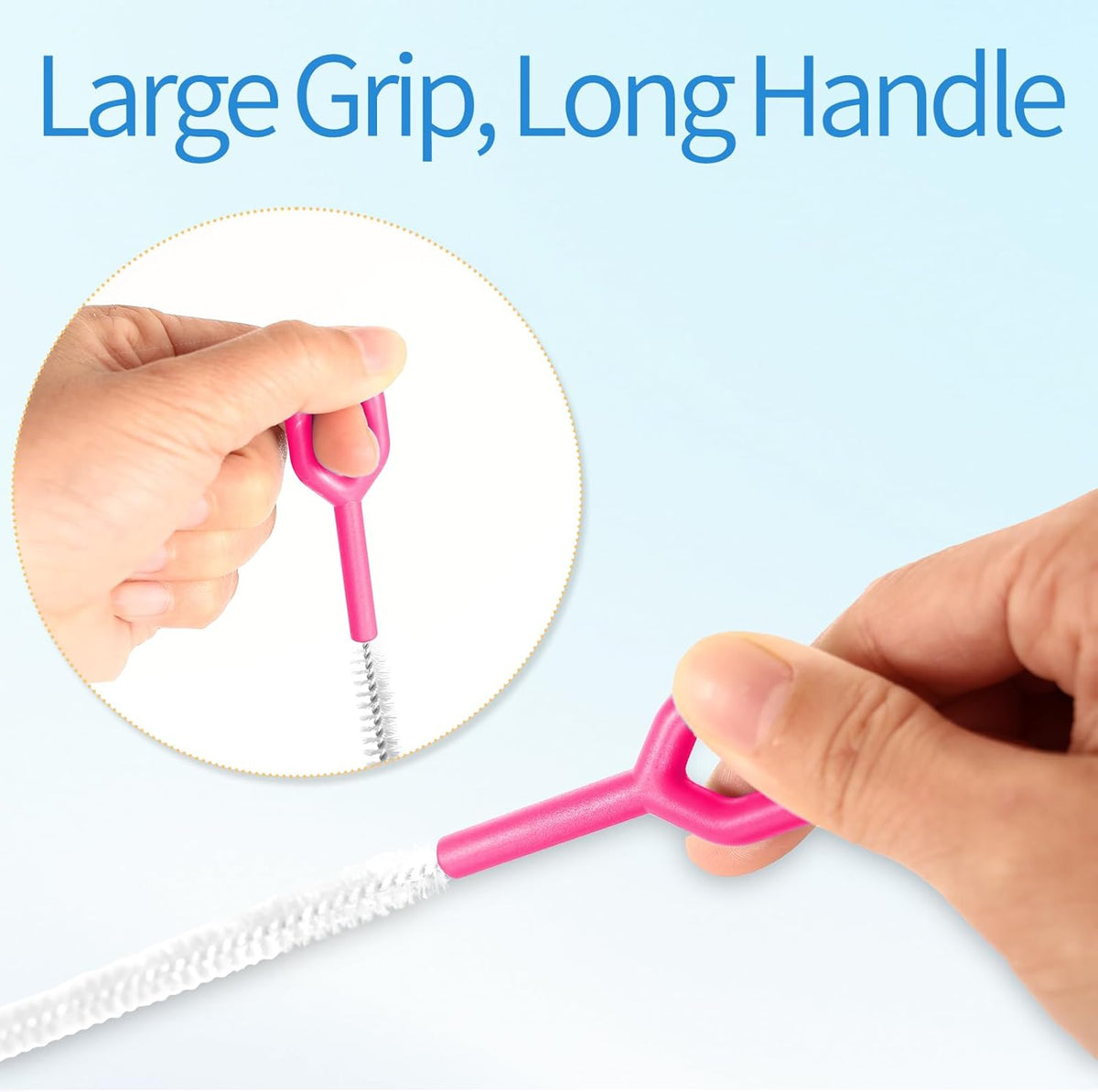 6 Pack Straw Cleaner Brush - 12.6" Extra Long Straw Cleaners Full Bristles Coverage with Different