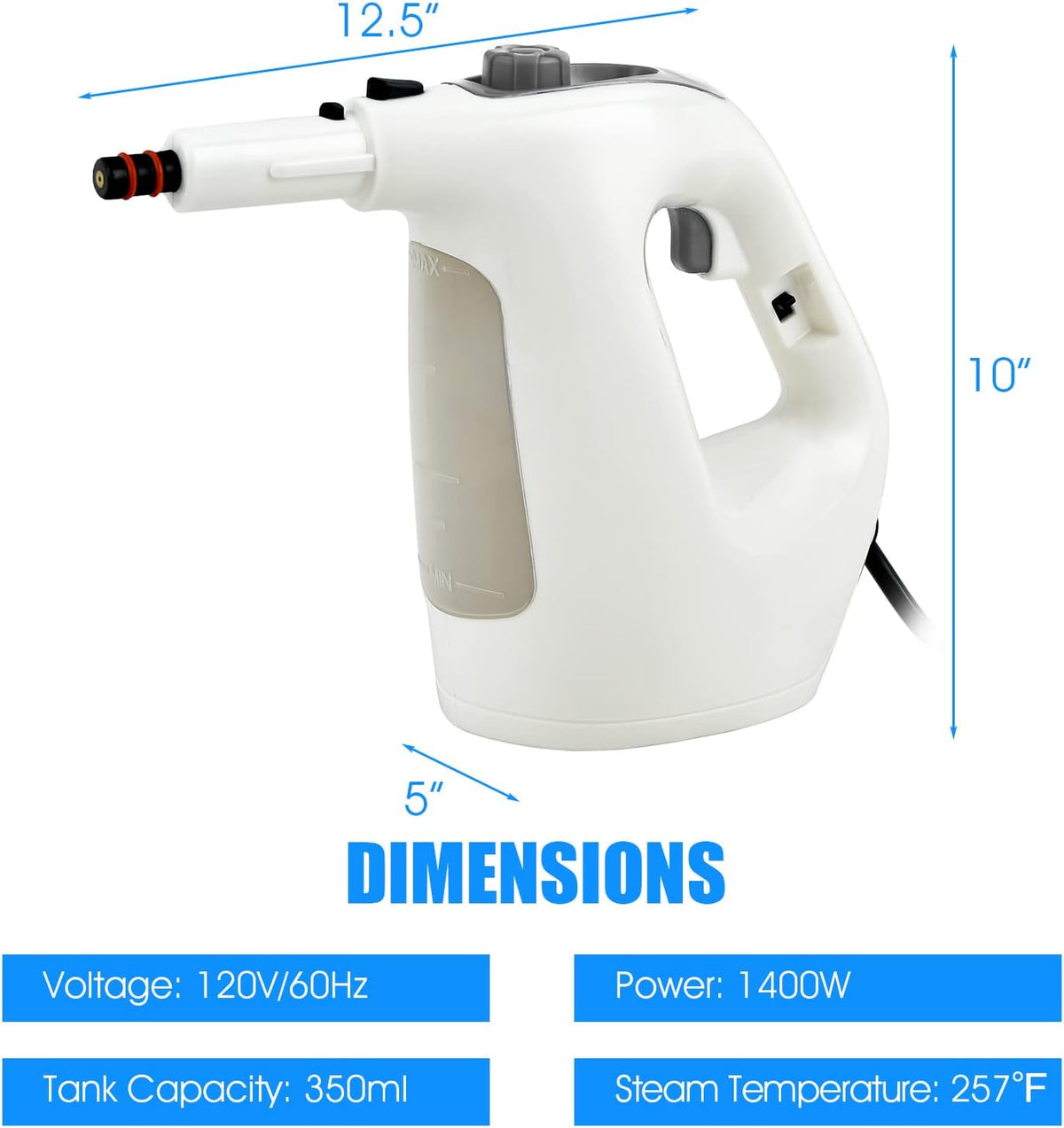 COSTWAY Handheld MultiPurpose Steam Cleaner with 17 Pieces, 350ml Large Capacity Steam Mop